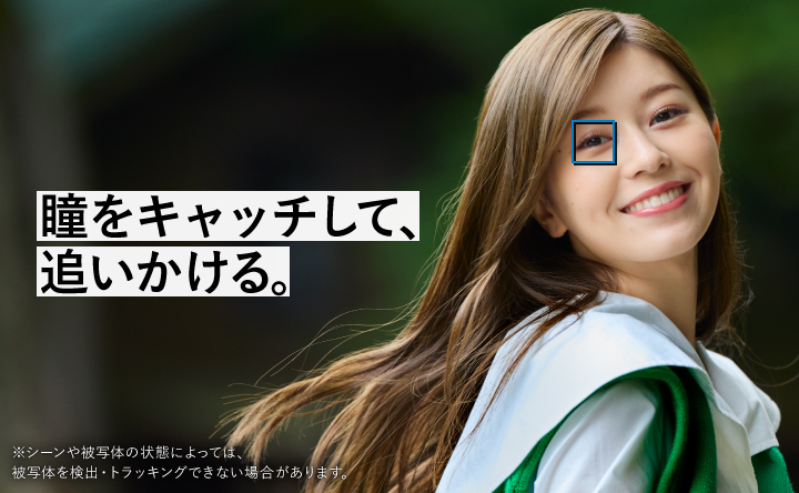瞳をキャッチして、追いかける。